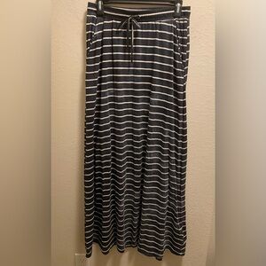 Replay Blue & White Striped Nautical Maxi Skirt Size Small